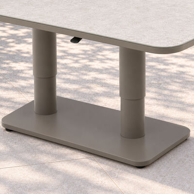 150 x 90 cm Rectangular Rising Table with Ceramic Glass - Latte