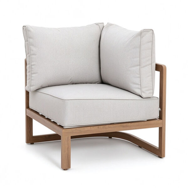 Malibu Rectangular Corner Sofa Set with Rising Table and Bench - Wood Effect