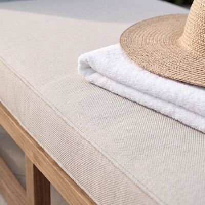Malibu Sunlounger with Round Side Table - Wood Effect