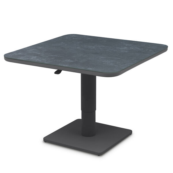 70 cm  Small Square Rising Table with Ceramic Glass - Grey