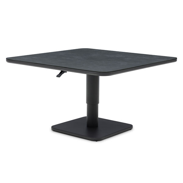 100 cm Square Rising Table with Ceramic Glass - Grey