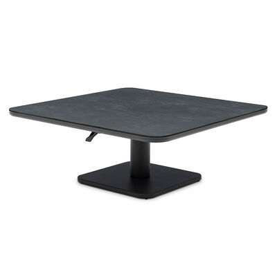 100 cm Square Rising Table with Ceramic Glass - Grey