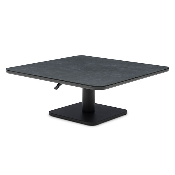 100 cm Square Rising Table with Ceramic Glass - Grey