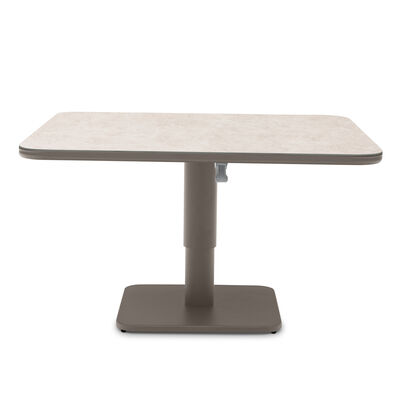 100 cm Square Rising Table with Ceramic Glass - Latte