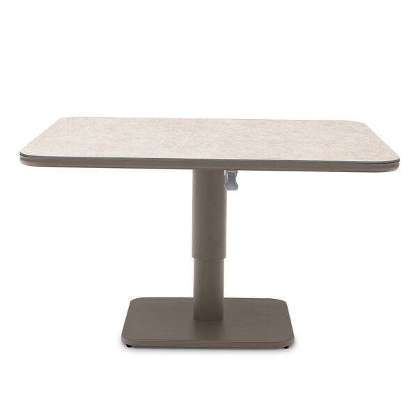 100 cm Square Rising Table with Ceramic Glass - Latte