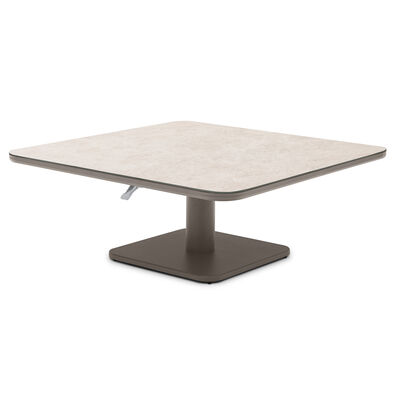 100 cm Square Rising Table with Ceramic Glass - Latte