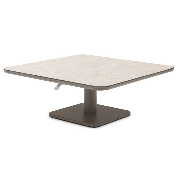 100 cm Square Rising Table with Ceramic Glass - Latte
