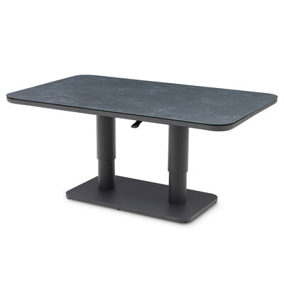 150 x 90 cm Rectangular Rising Table with Ceramic Glass - Grey