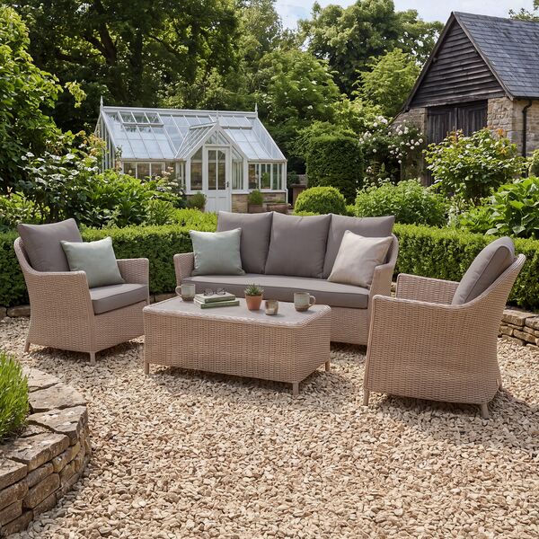 Turin 3 Seat Sofa Set - Natural