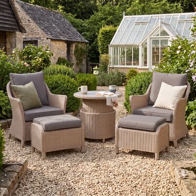 Turin 5pc Lounge Set with Rising Table - Natural