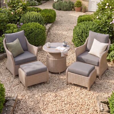 Turin 5pc Lounge Set with Rising Table - Natural