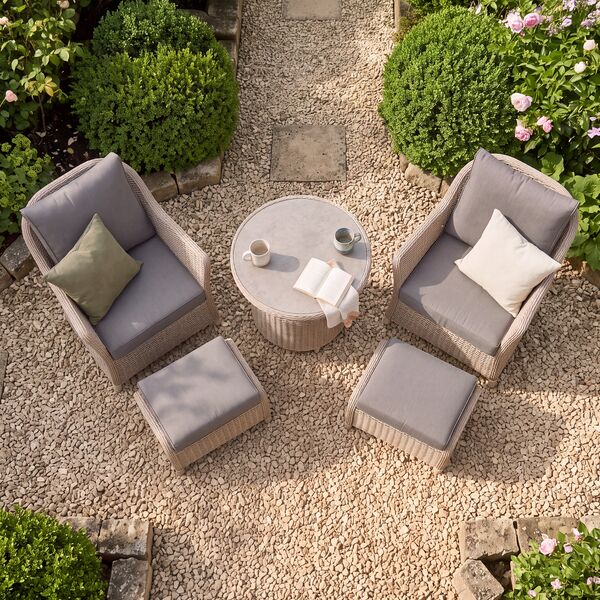 Turin 5pc Lounge Set with Rising Table - Natural