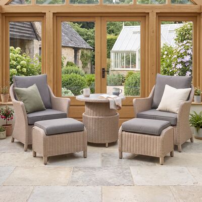 Turin 5pc Lounge Set with Rising Table - Natural