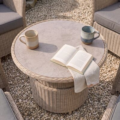 Turin 5pc Lounge Set with Rising Table - Natural