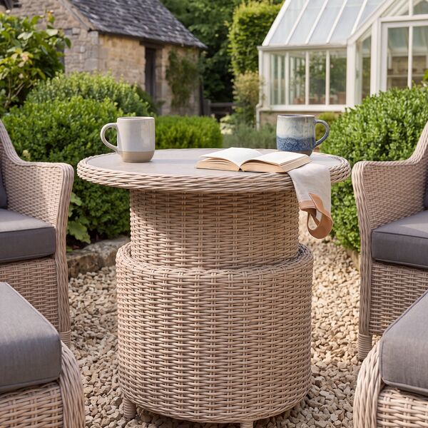 Turin 5pc Lounge Set with Rising Table - Natural