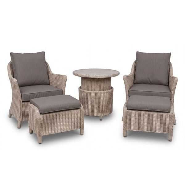 Turin 5pc Lounge Set with Rising Table - Natural