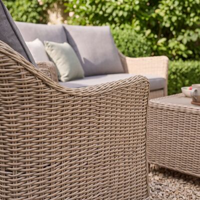 Turin Large Corner Dining with Rectangular Rising Table - Natural