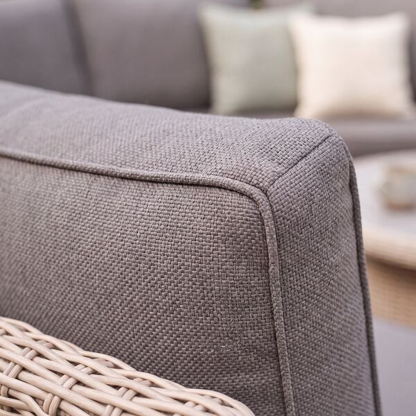 Turin Curved Corner Sofa Set with Rising Table - Natural