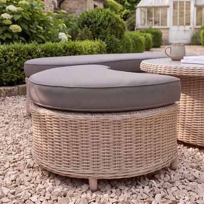 Turin Curved Corner Sofa Set with Rising Table - Natural
