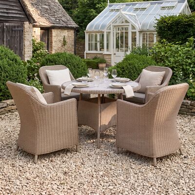 Turin 4 Seat Round Dining Set - Natural