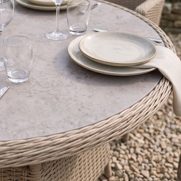 Turin 4 Seat Round Dining Set - Natural