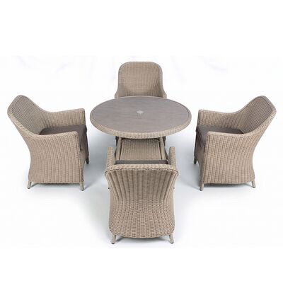 Turin 4 Seat Round Dining Set - Natural