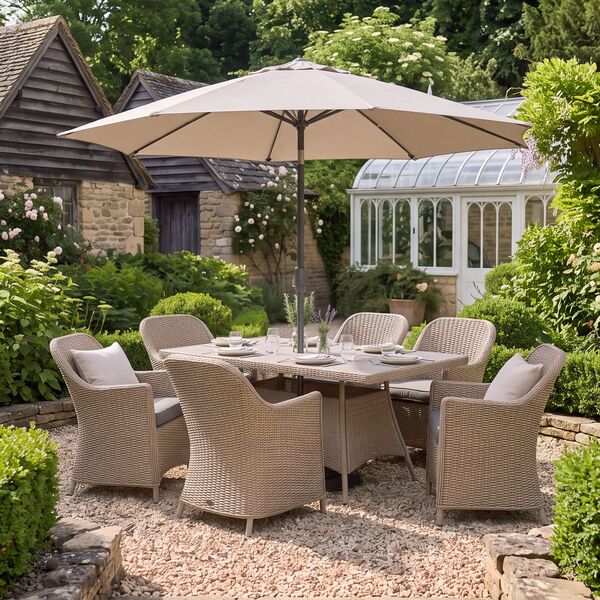 Turin 6 Seat Rectangular Dining Set - Natural