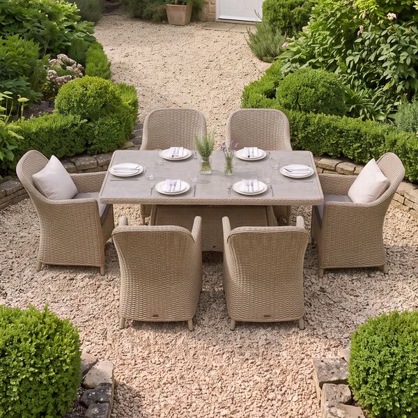 Turin 6 Seat Rectangular Dining Set - Natural