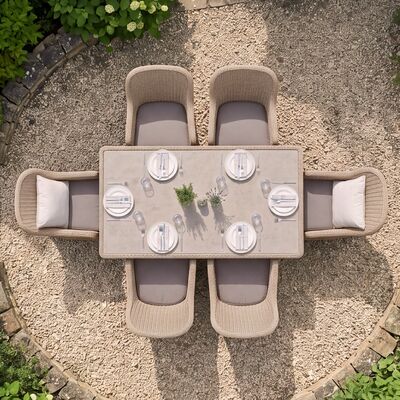 Turin 6 Seat Rectangular Dining Set - Natural