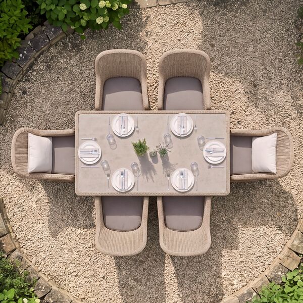 Turin 6 Seat Rectangular Dining Set - Natural