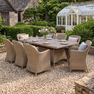 Turin 8 Seat Rectangular Dining Set - Natural