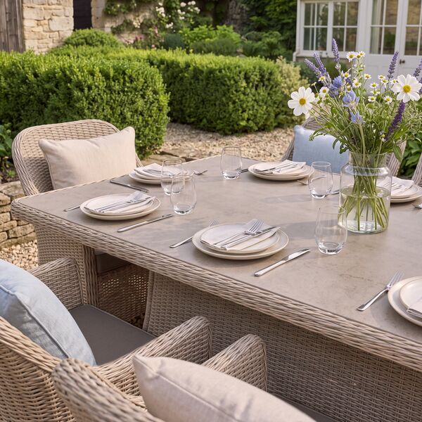 Turin 8 Seat Rectangular Dining Set - Natural