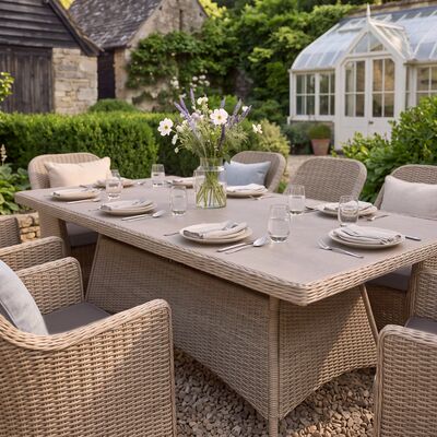 Turin 8 Seat Rectangular Dining Set - Natural