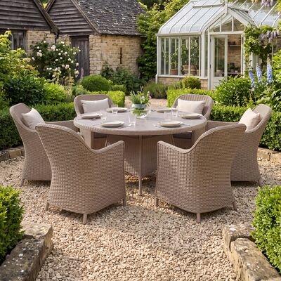 Turin 6 Seat Round Dining Set - Natural