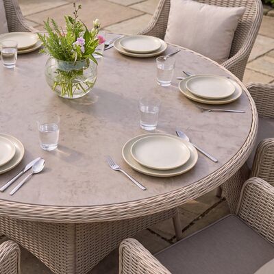Turin 6 Seat Round Dining Set - Natural