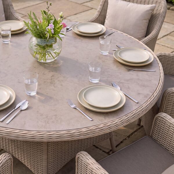 Turin 6 Seat Round Dining Set - Natural