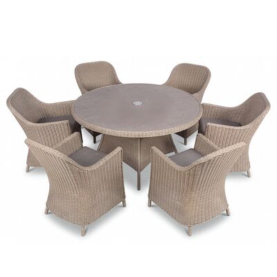 Turin 6 Seat Round Dining Set - Natural