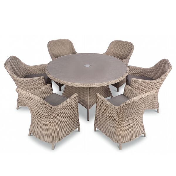 Turin 6 Seat Round Dining Set - Natural