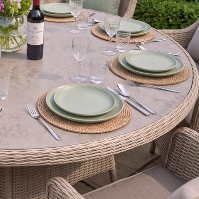 Turin 8 Seat Round Dining Set - Natural