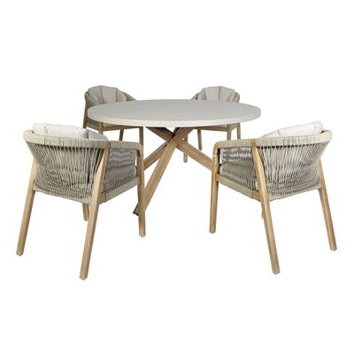 Maze - Martinique Rope Weave 4 Seat Round Dining Set product image