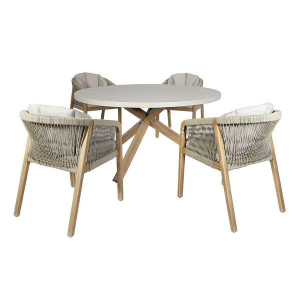 Maze - Martinique Rope Weave 4 Seat Round Dining Set product image