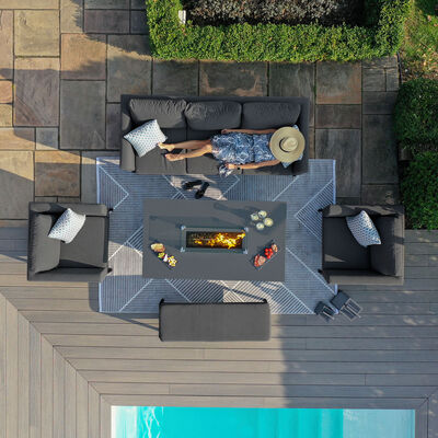 Maze - Outdoor Fabric Pulse 3 Seat Sofa Set with Fire Pit Table - Charcoal product image