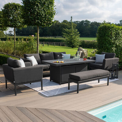 Maze - Outdoor Fabric Pulse 3 Seat Sofa Set with Fire Pit Table - Charcoal product image