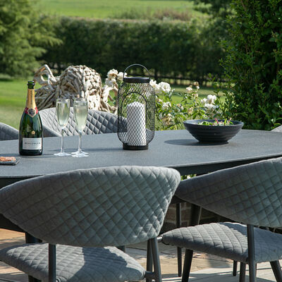 Maze - Outdoor Fabric Pebble 8 Seat Oval Dining Set - Flanelle product image