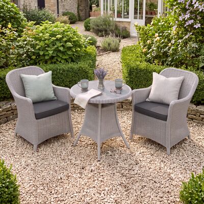 Turin 2 Seat Bistro Set - Light Grey