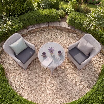 Turin 2 Seat Bistro Set - Light Grey