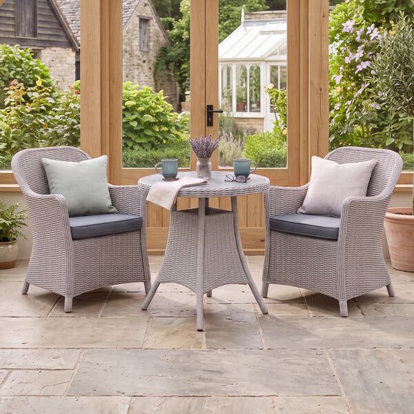 Turin 2 Seat Bistro Set - Light Grey