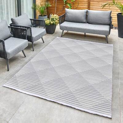 Jazz - Diamond Silver Indoor and Outdoor Rug - 220cm x 160cm product image