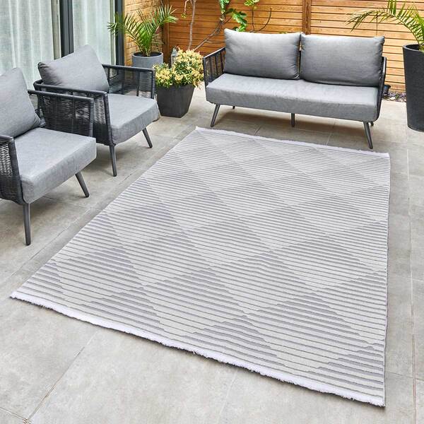 Jazz - Diamond Silver Indoor and Outdoor Rug - 220cm x 160cm product image