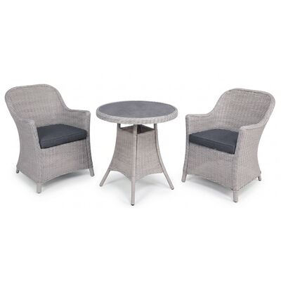 Turin 2 Seat Bistro Set - Light Grey